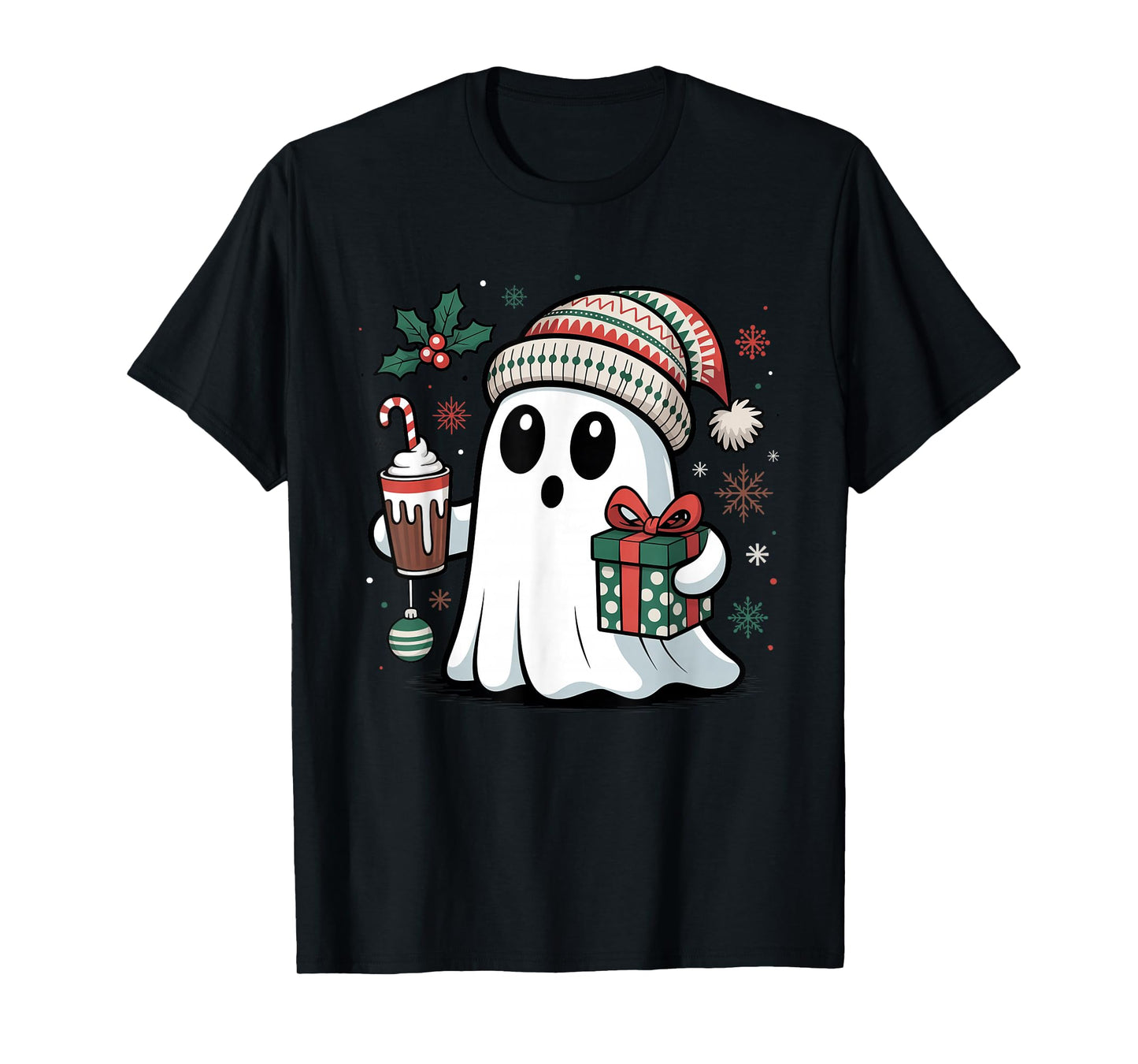 Ghost Christmas Santa Spooky Christmas T-Shirt