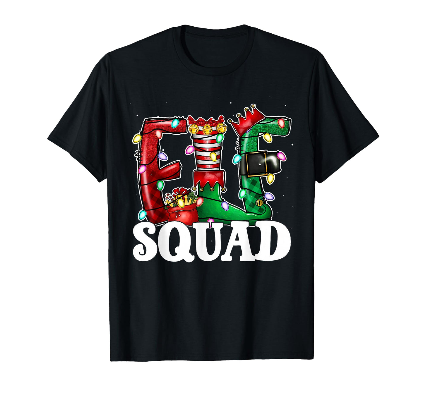 Elf Squad Funny Elf Family Christmas Xmas Matching Pajamas T-Shirt