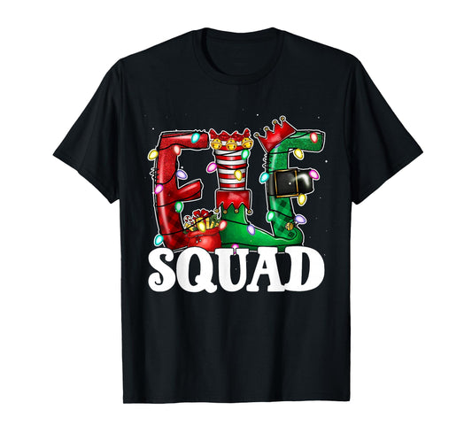 Elf Squad Funny Elf Family Christmas Xmas Matching Pajamas T-Shirt