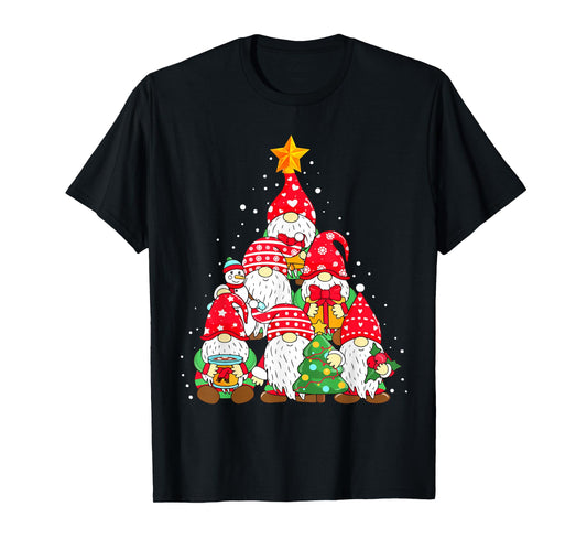 Christmas Gnome Shirt for Family Pajamas Gnome Xmas Tree T-Shirt