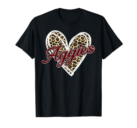 Retro Personalized Aggies-Heart Men Women Kid T-Shirt