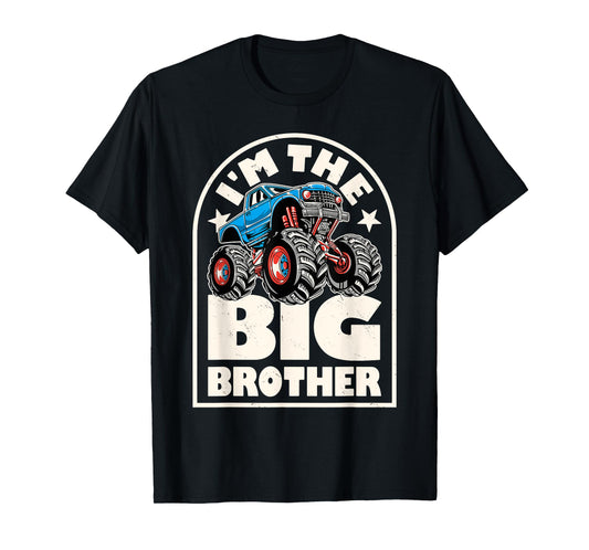 Monster Truck Brother Big Bro Family Matching Retro Racing T-Shirt