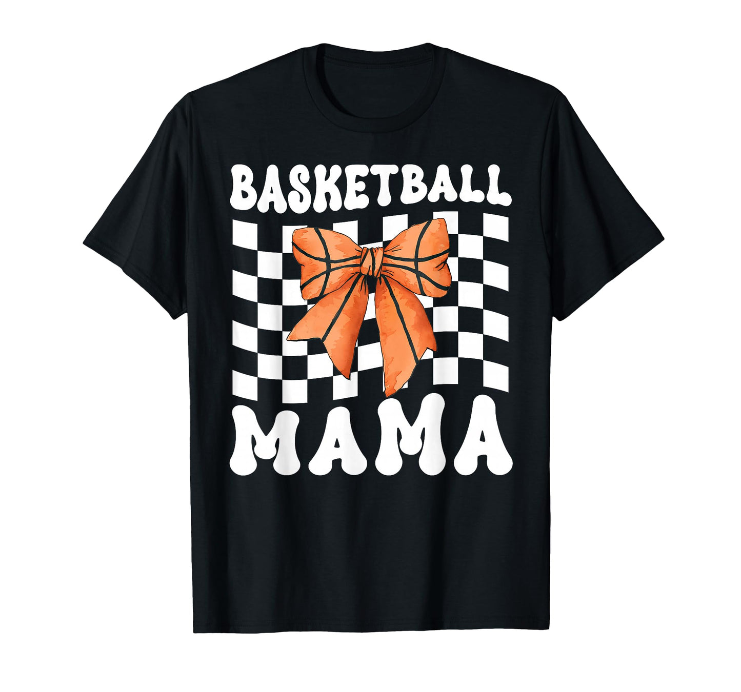 Basketball Mama Coquette Bow Game Day Funny Sports Lover Mom T-Shirt