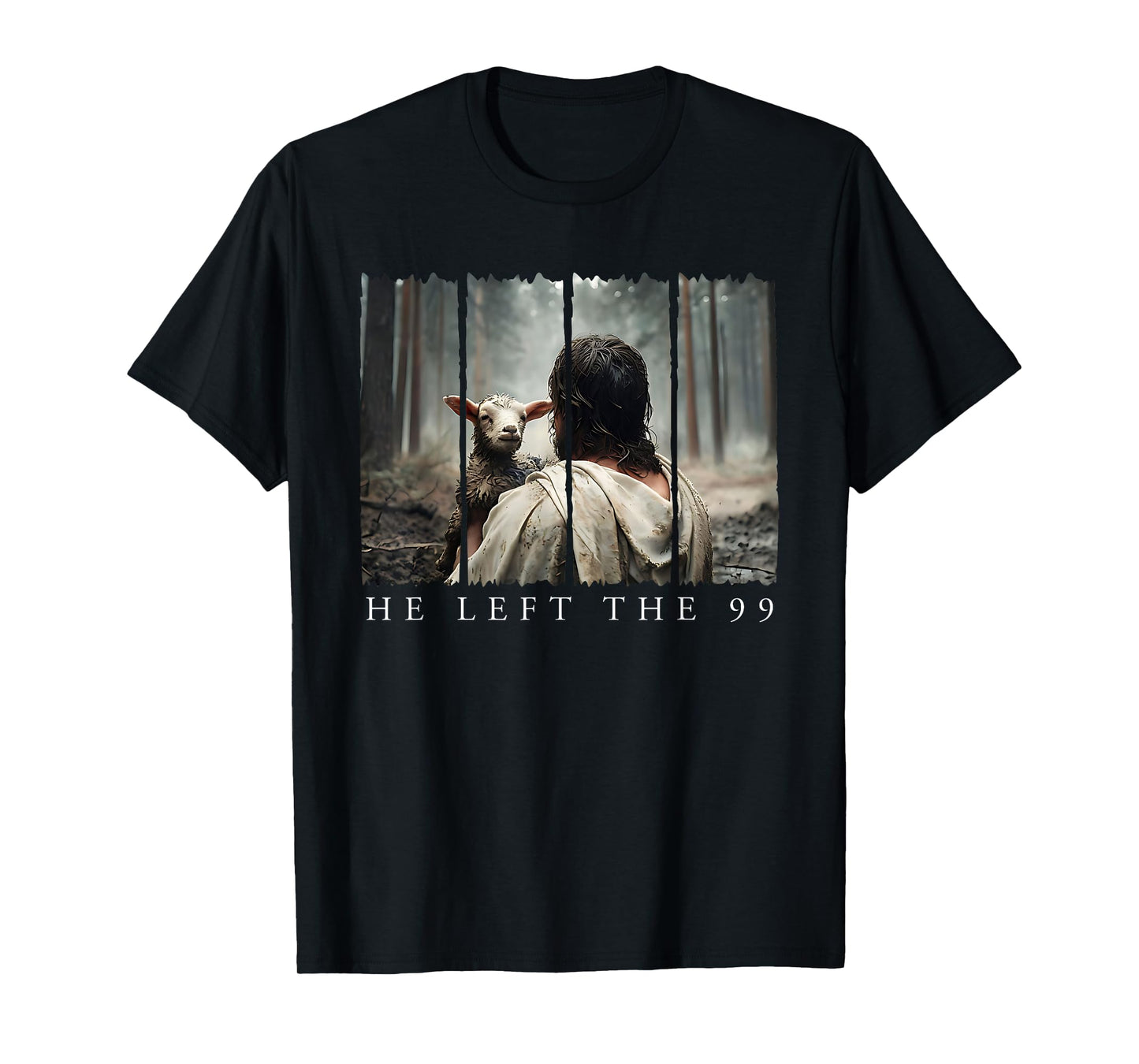 Popular He Left The 99 Jesus Cool Christian Scripture Bible T-Shirt
