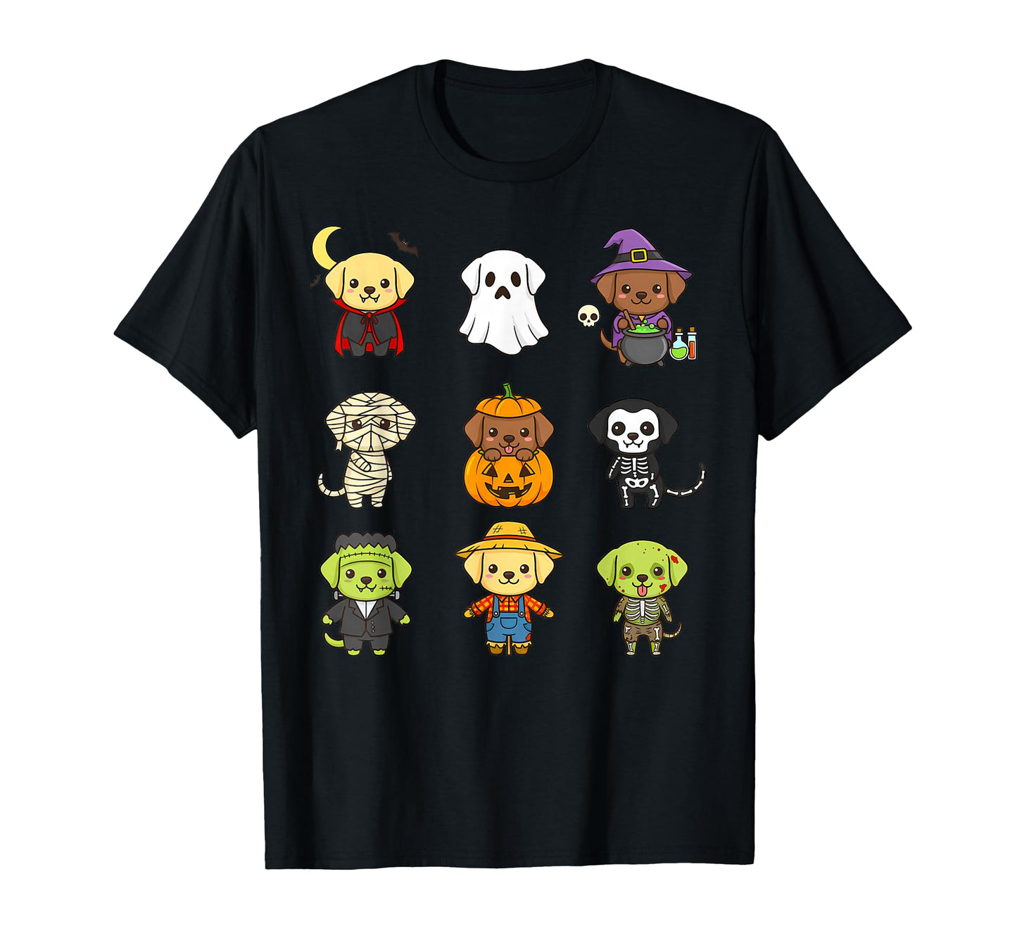 Labrador Retriever Puppy Spooky Halloween Monsters Lab Dog T-Shirt