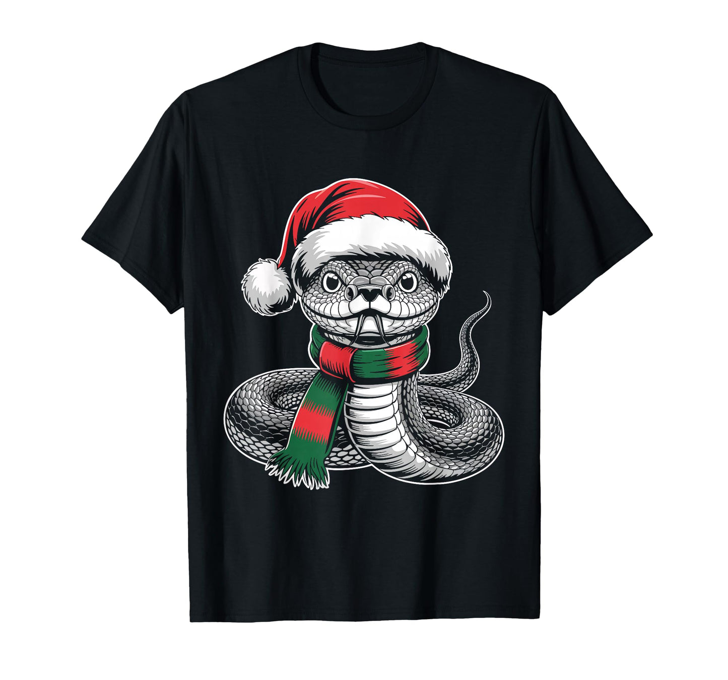 Rattlesnake Xmas Santa Hat Scarf Christmas Costume T-Shirt