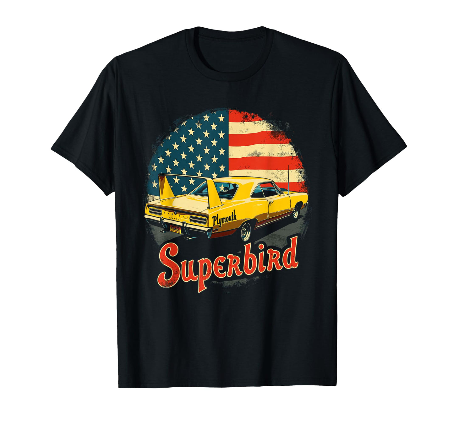 1970 Plymouth Superbird Vintage Classic car American Flag T-Shirt