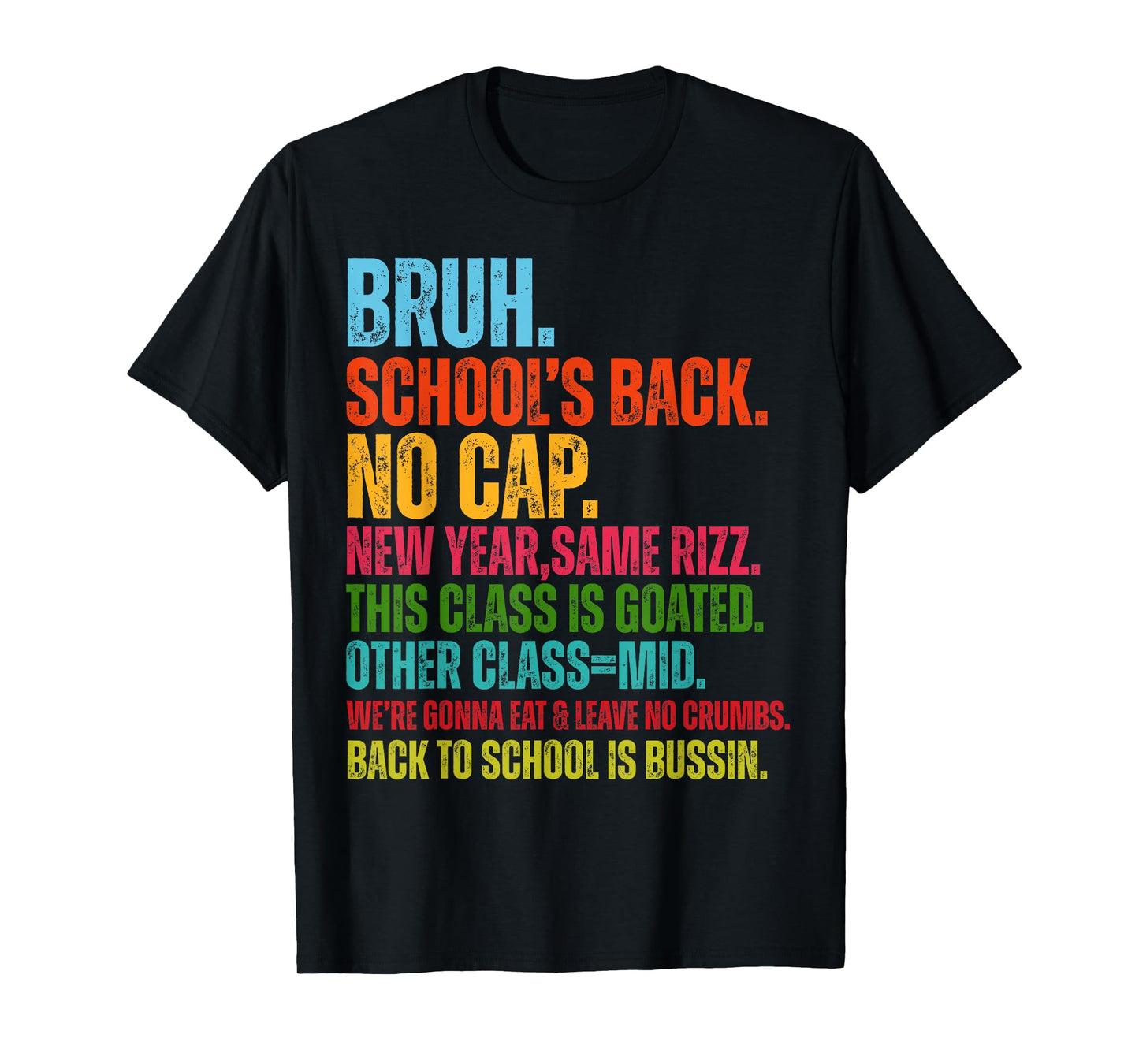 Vintage Bruh We Back No Cap Bruh We're Back Student Teacher T-Shirt
