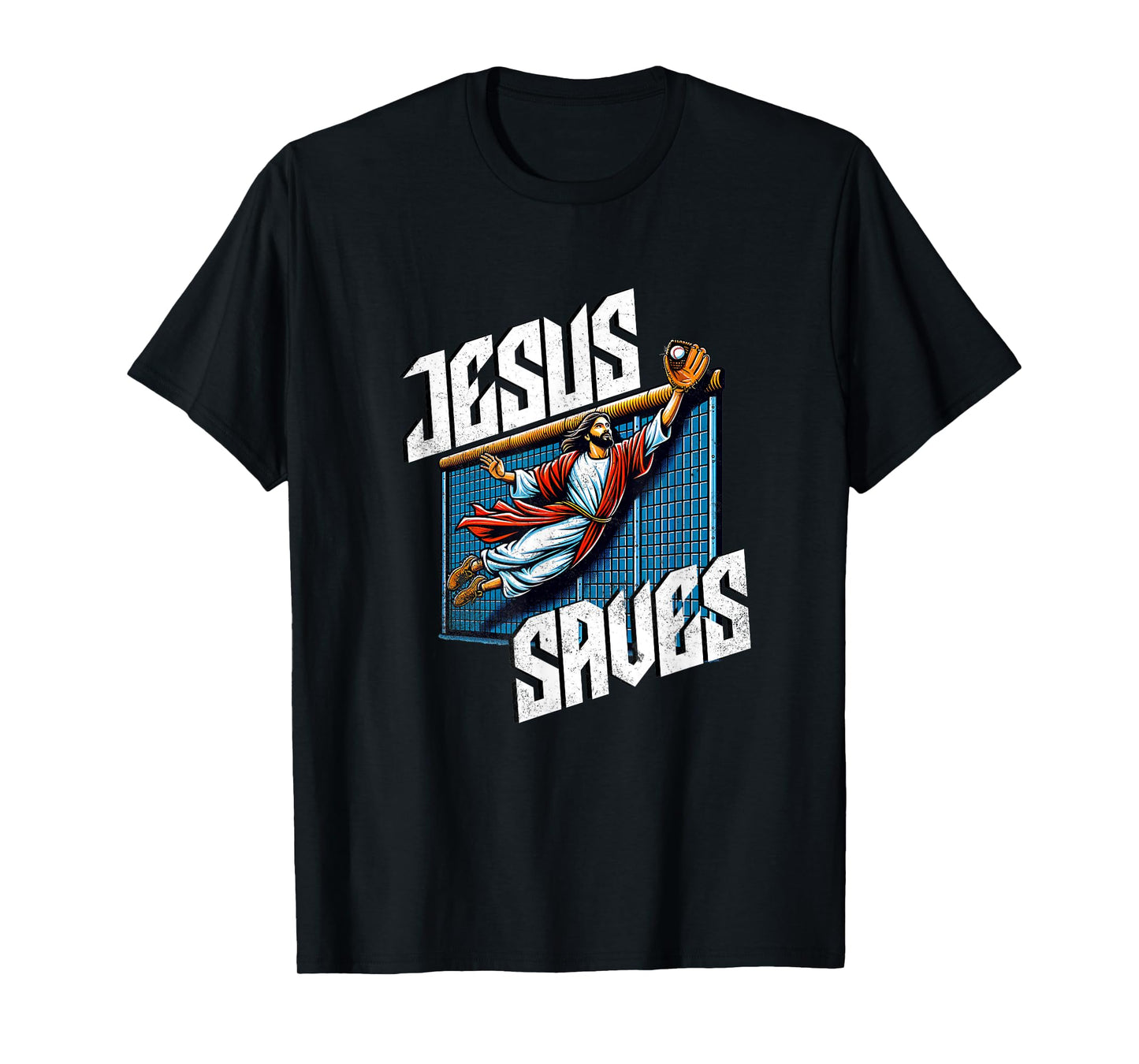 Vintage Jesus Saves Baseball Player Homerun T-Shirt