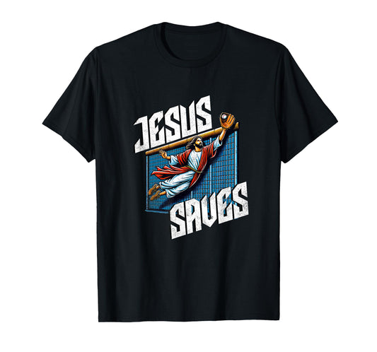 Vintage Jesus Saves Baseball Player Homerun T-Shirt