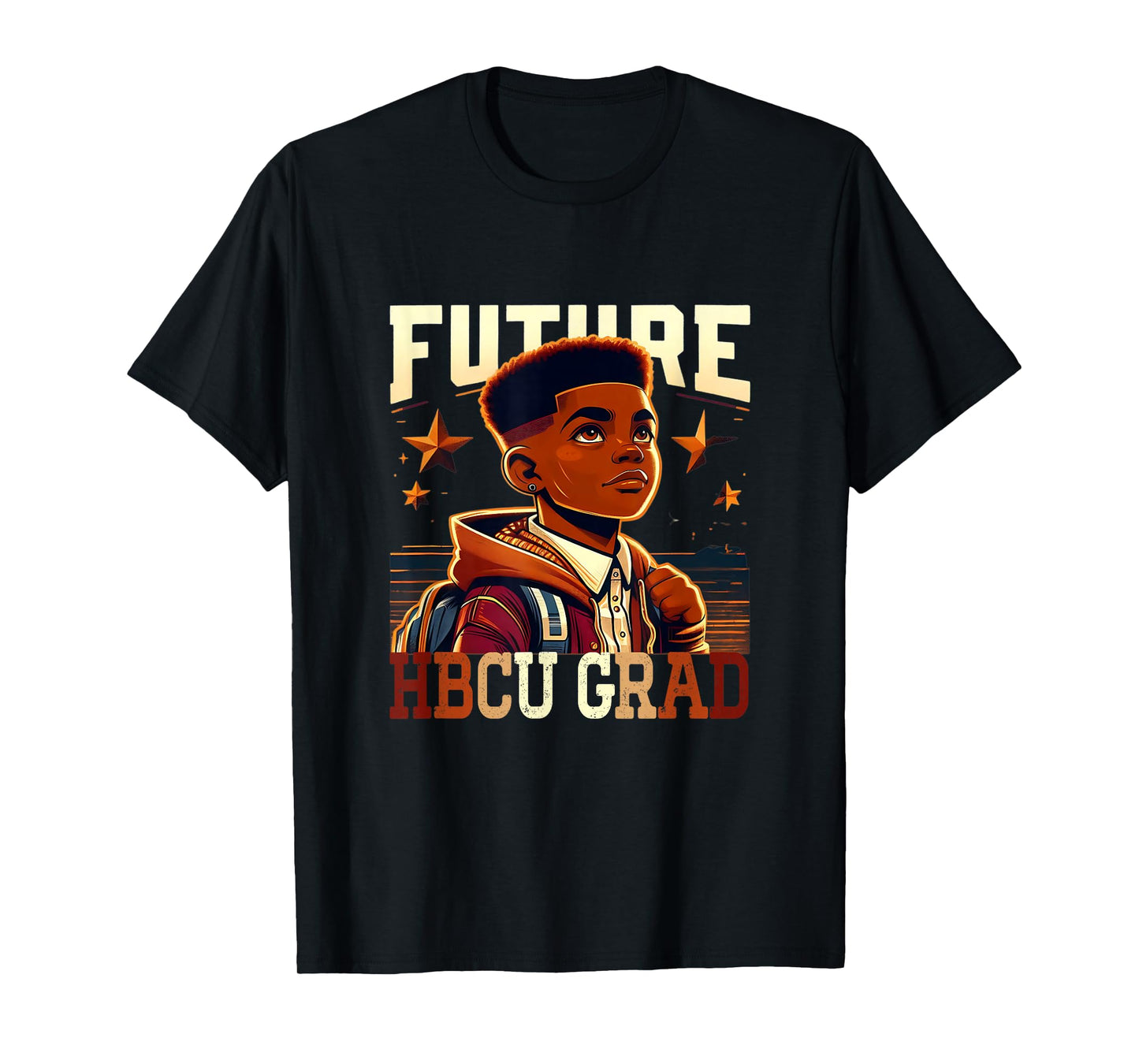 Future HBCU Grad kids Black Boys Afro Black History Month T-Shirt