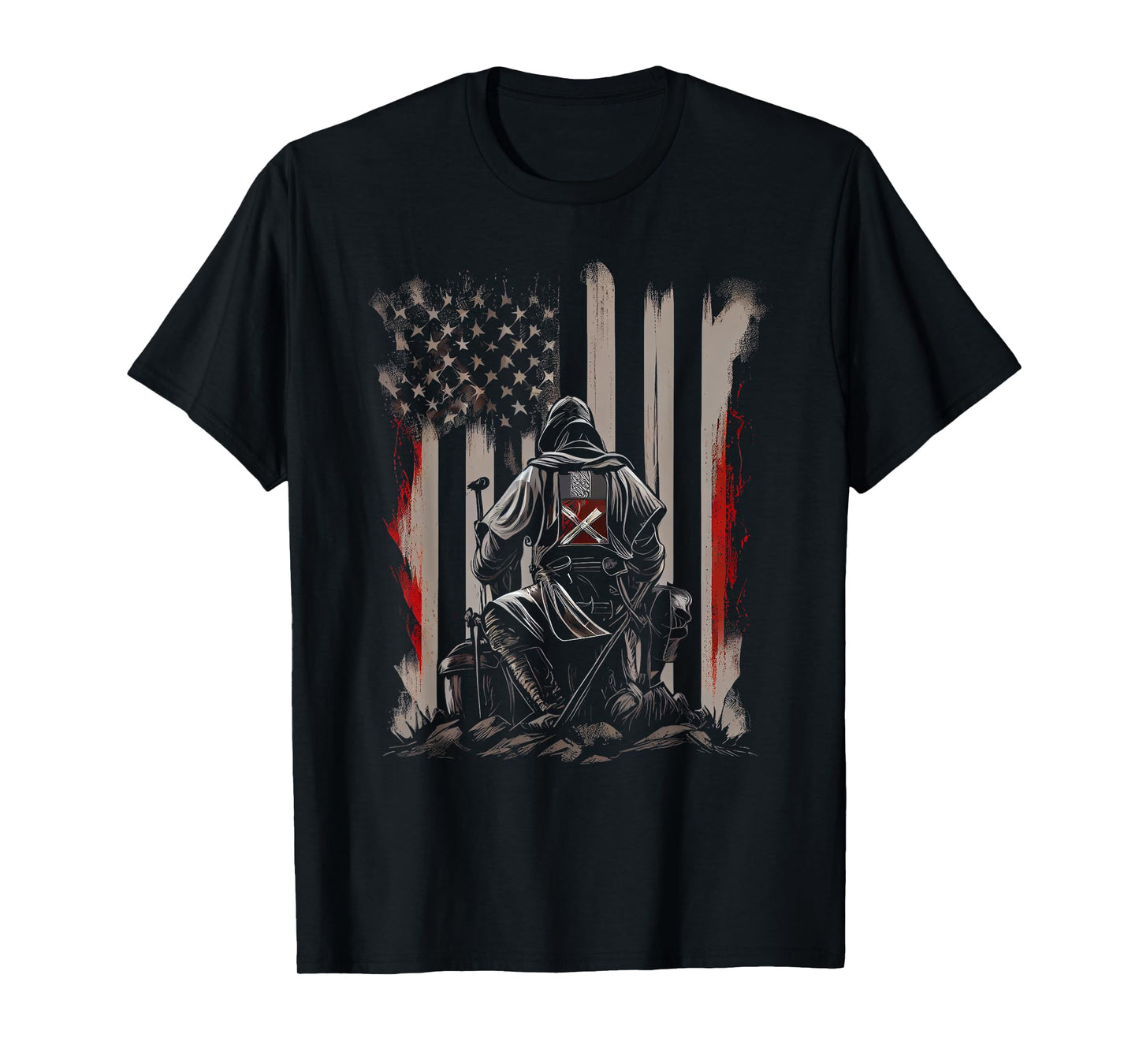 Knight Templar Kneeling Crusader Templar Warrior Of Christ T-Shirt