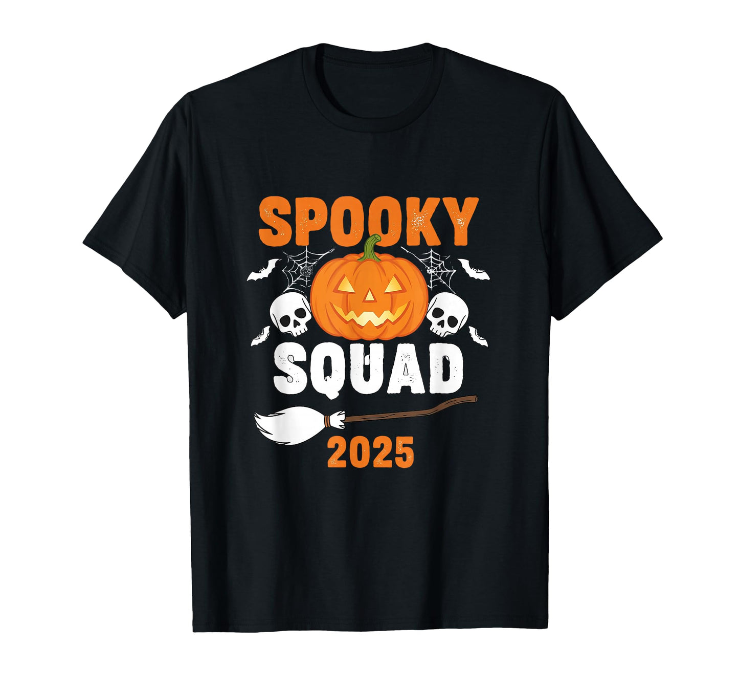 Spooky Squad 2025 Halloween Pumpkin Skull Party T-Shirt