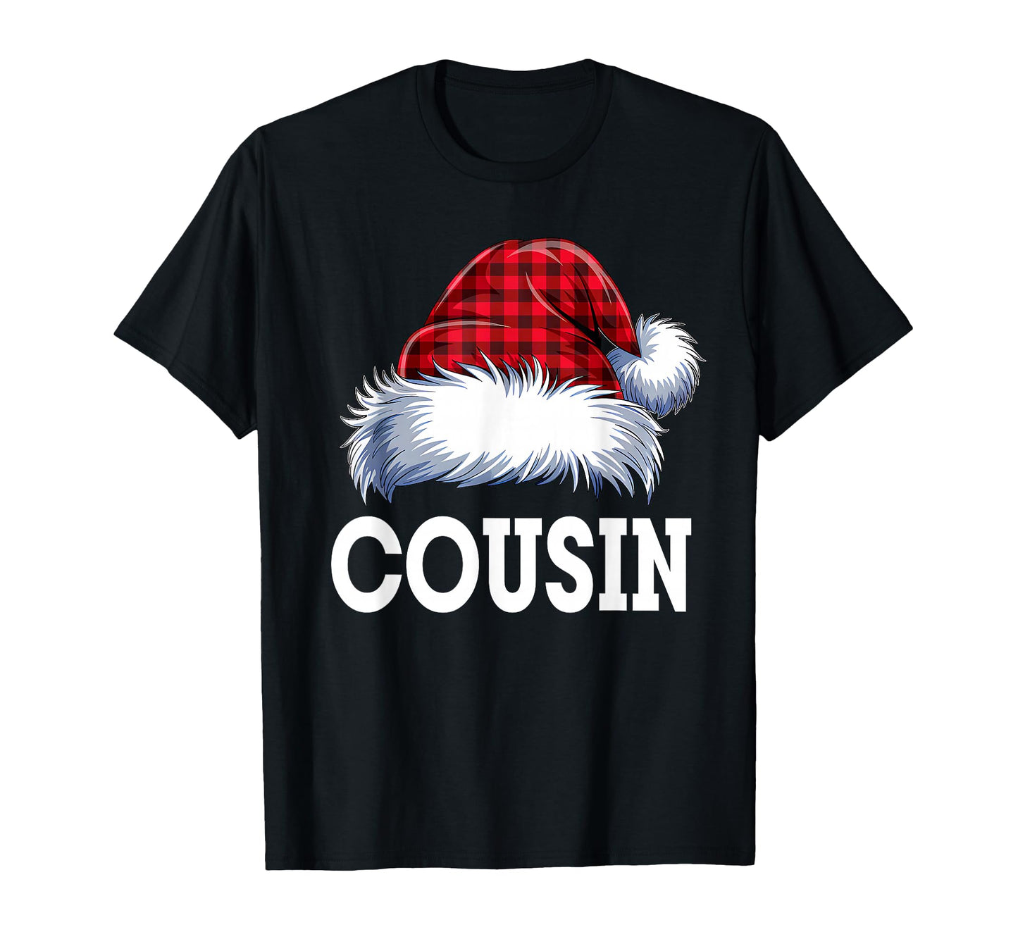 Cousin Santa Red Plaid Christmas Family Matching Pajama Xmas T-Shirt