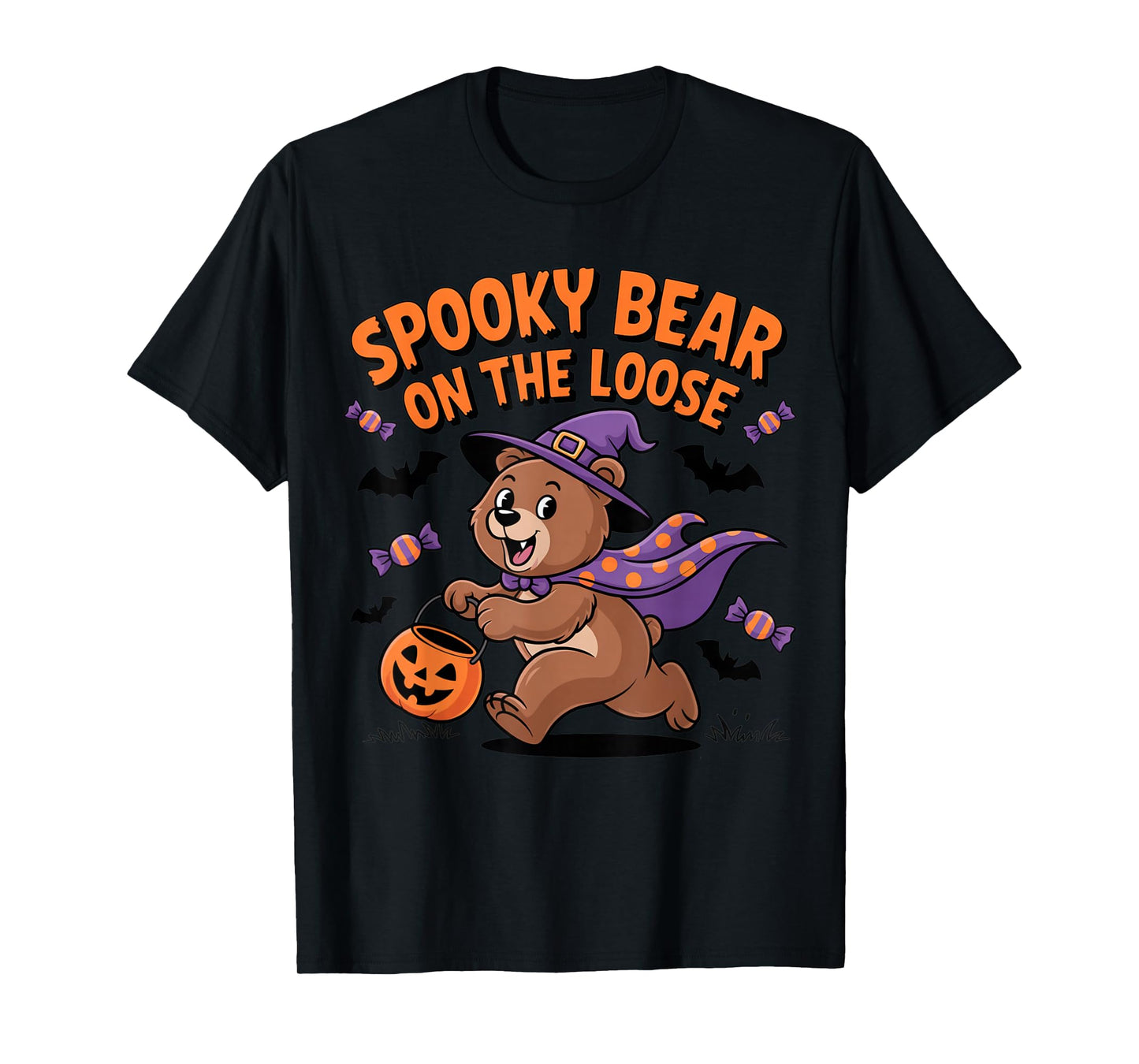 Spooky Bear On The Loose Funny Halloween Costume T-Shirt