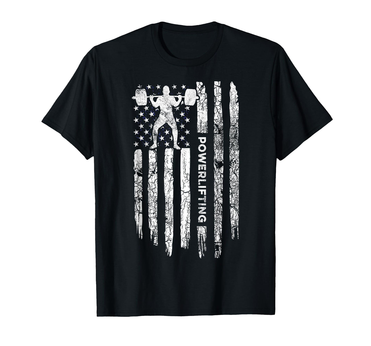 Patriotic Power Lifter Gym Funny American Flag Powerlifting T-Shirt