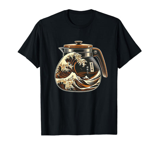 The Great Wave Of Coffee Funny Coffee Japanese I Love Coffee T-Shirt