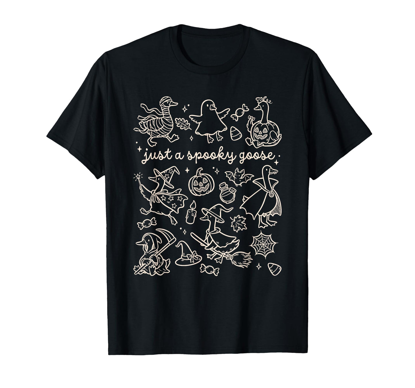 Just A Spooky Goose Halloween Silly Goose Funny Halloween T-Shirt