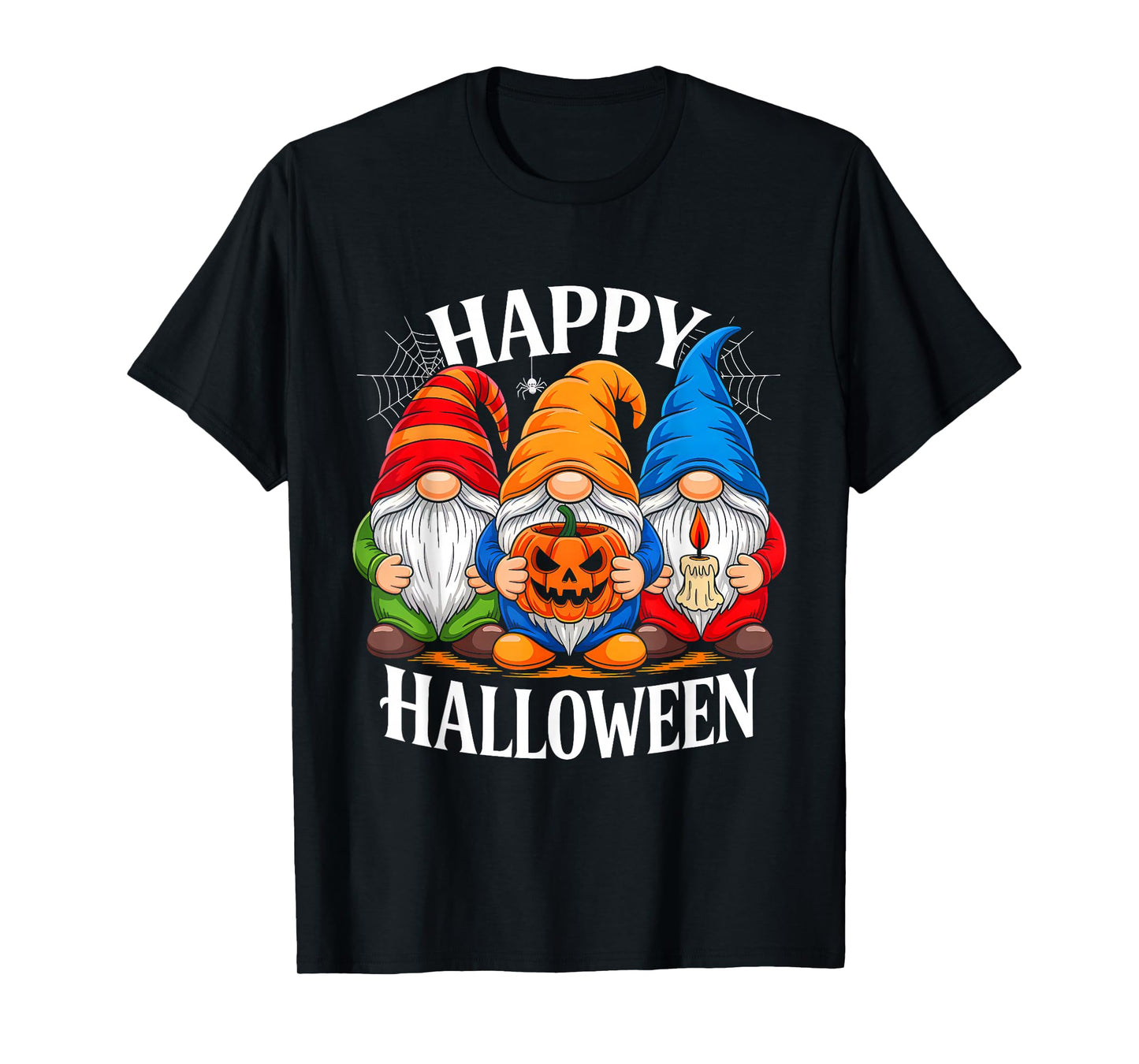 Gnomes Happy Halloween Spooky Pumpkin Gnome Lover Men Women T-Shirt