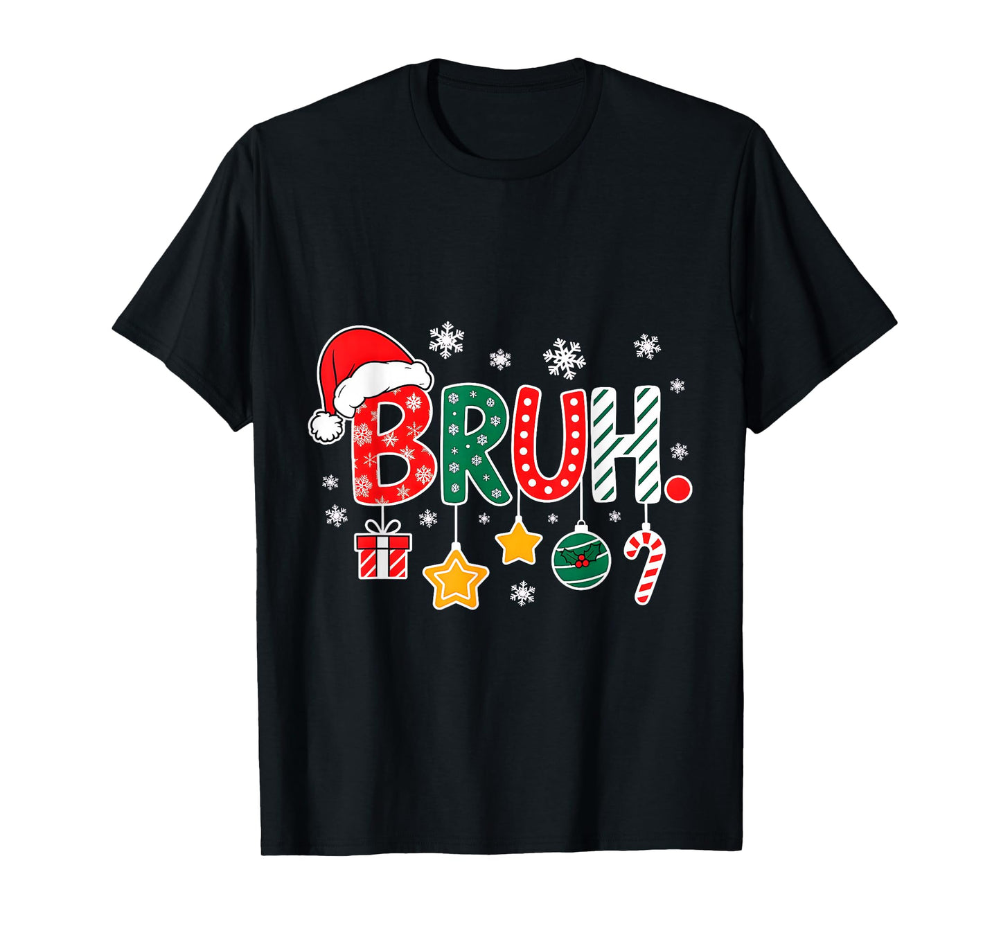 Bruh Funny Christmas Bruh Teens Boys Kids Xmas Pajamas T-Shirt