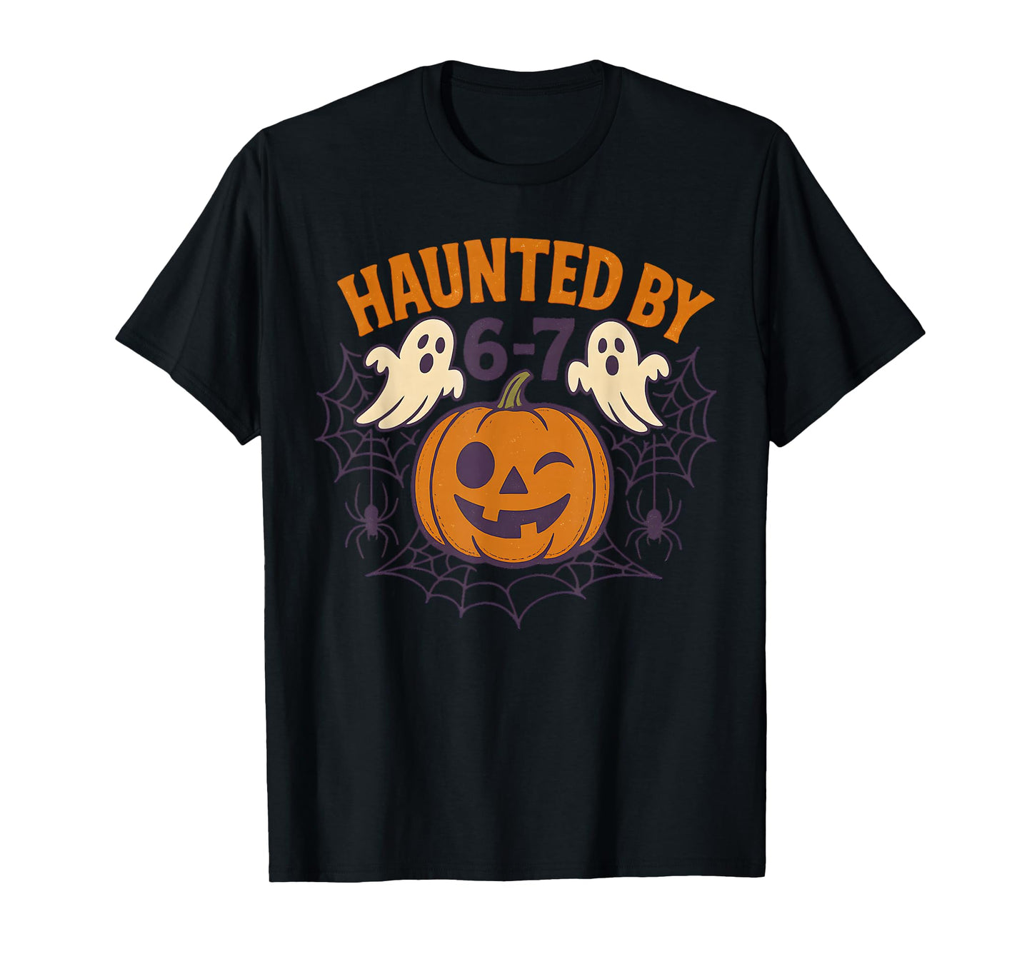 Haunted by 6-7 Retro Halloween 67 Ghost Pumpkin Funny Kids T-Shirt