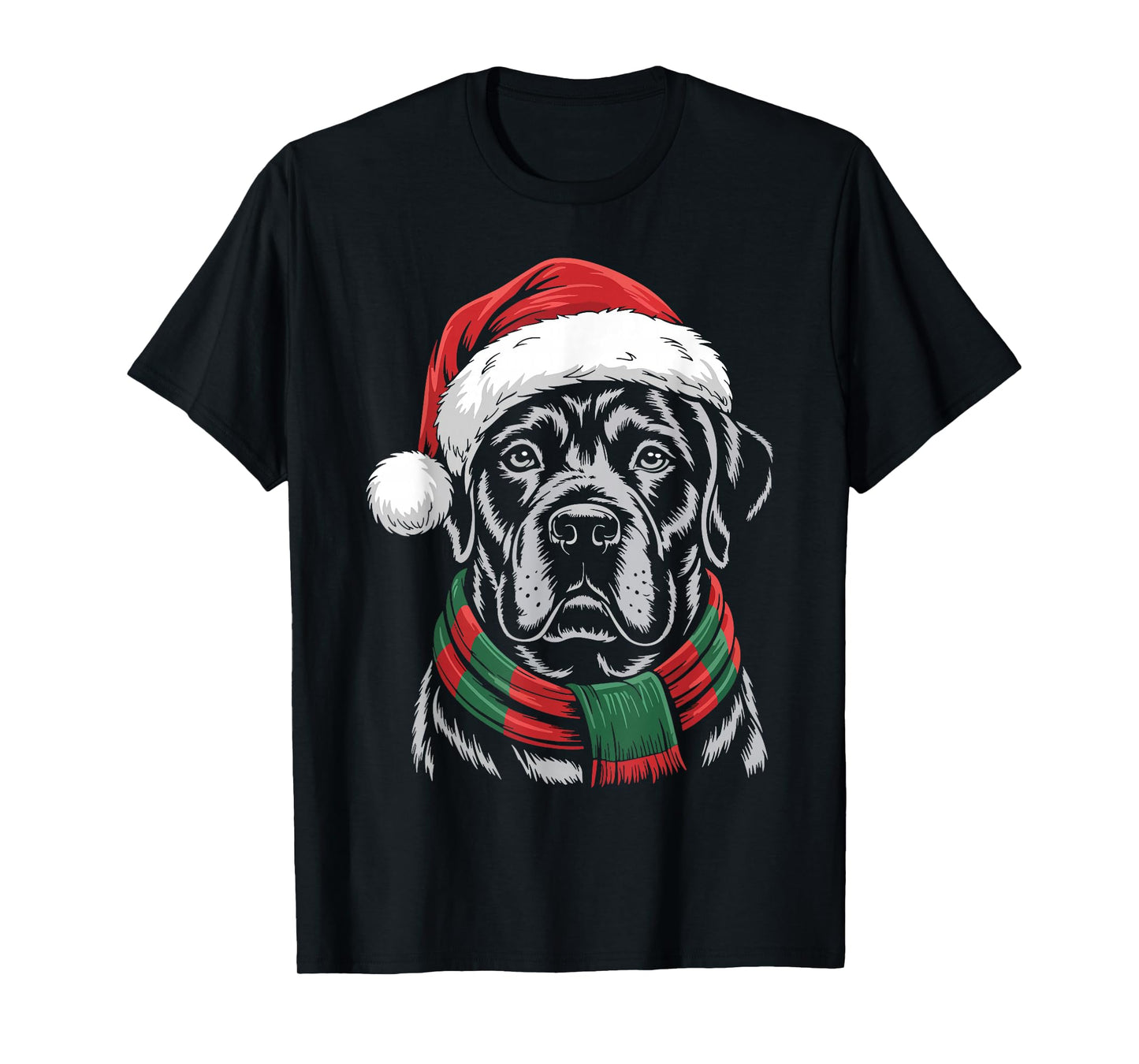 Cane Corso Dog Xmas Santa Hat Scarf Christmas Costume T-Shirt