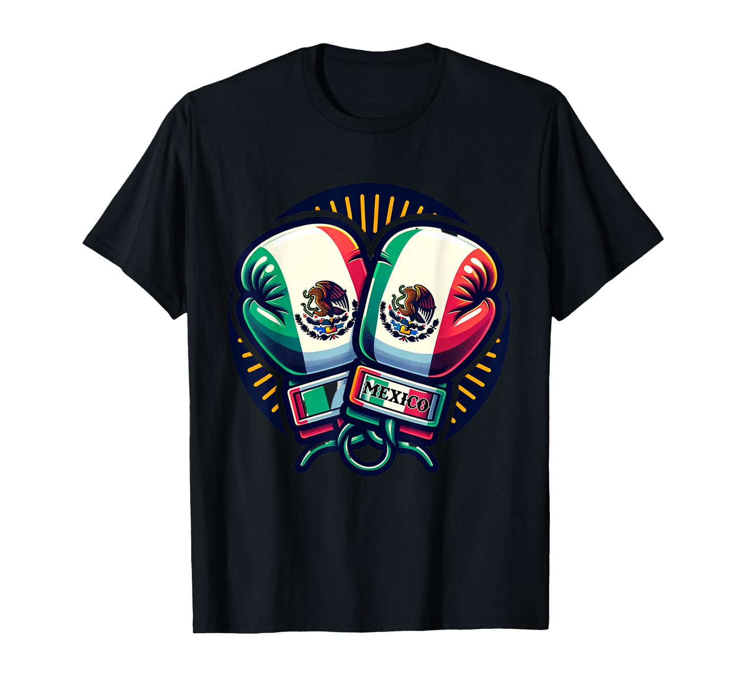 Boxing Gloves Mexico Boxing Vintage Mexican Flag T-Shirt