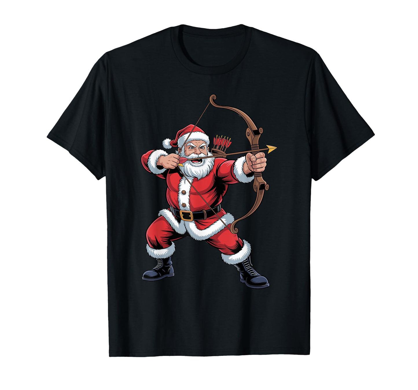 Santa Archery Lover Funny Holiday Christmas Xmas Pajama T-Shirt
