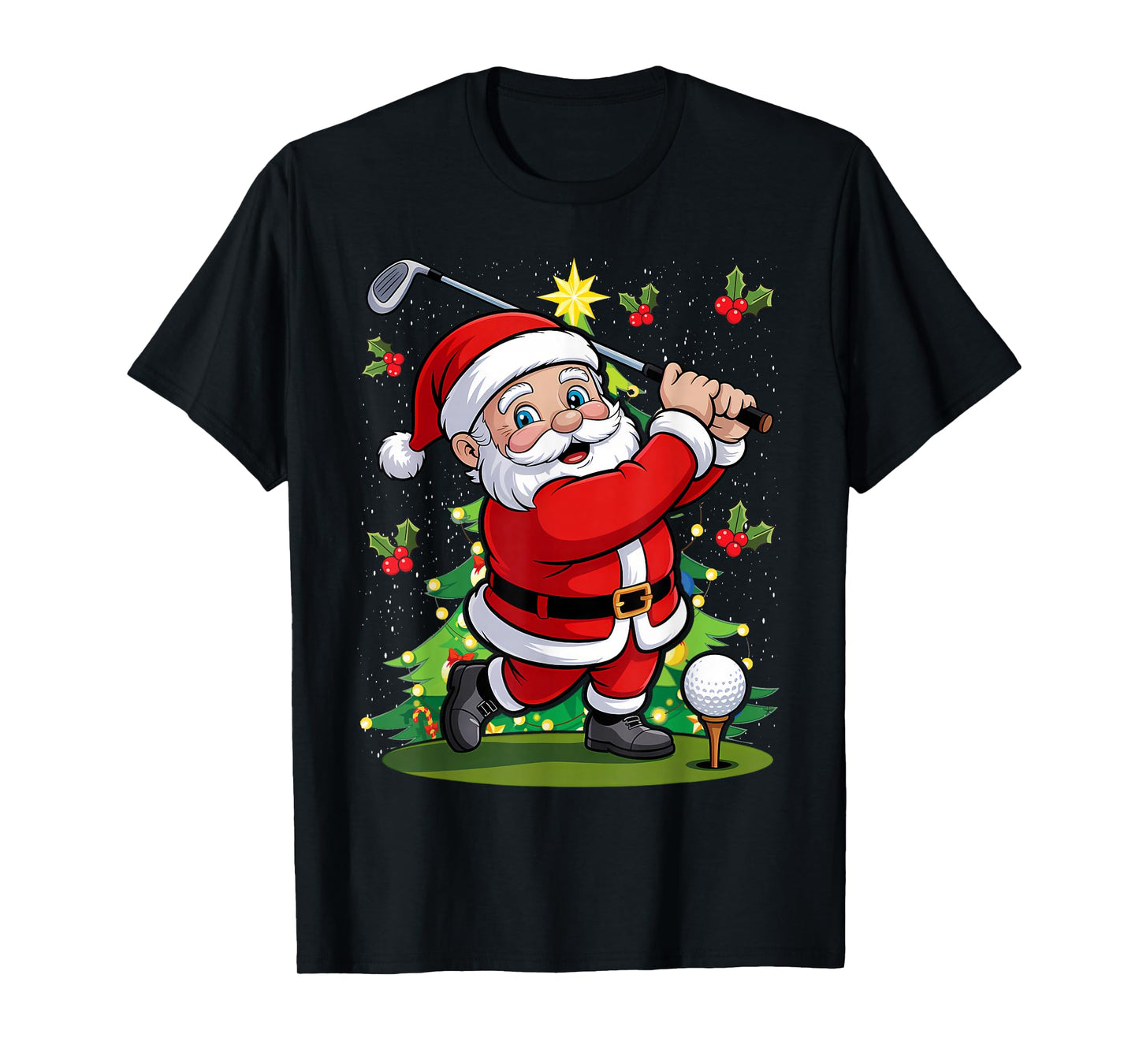 Santa Claus Golf Christmas Golfer Golfing T-Shirt