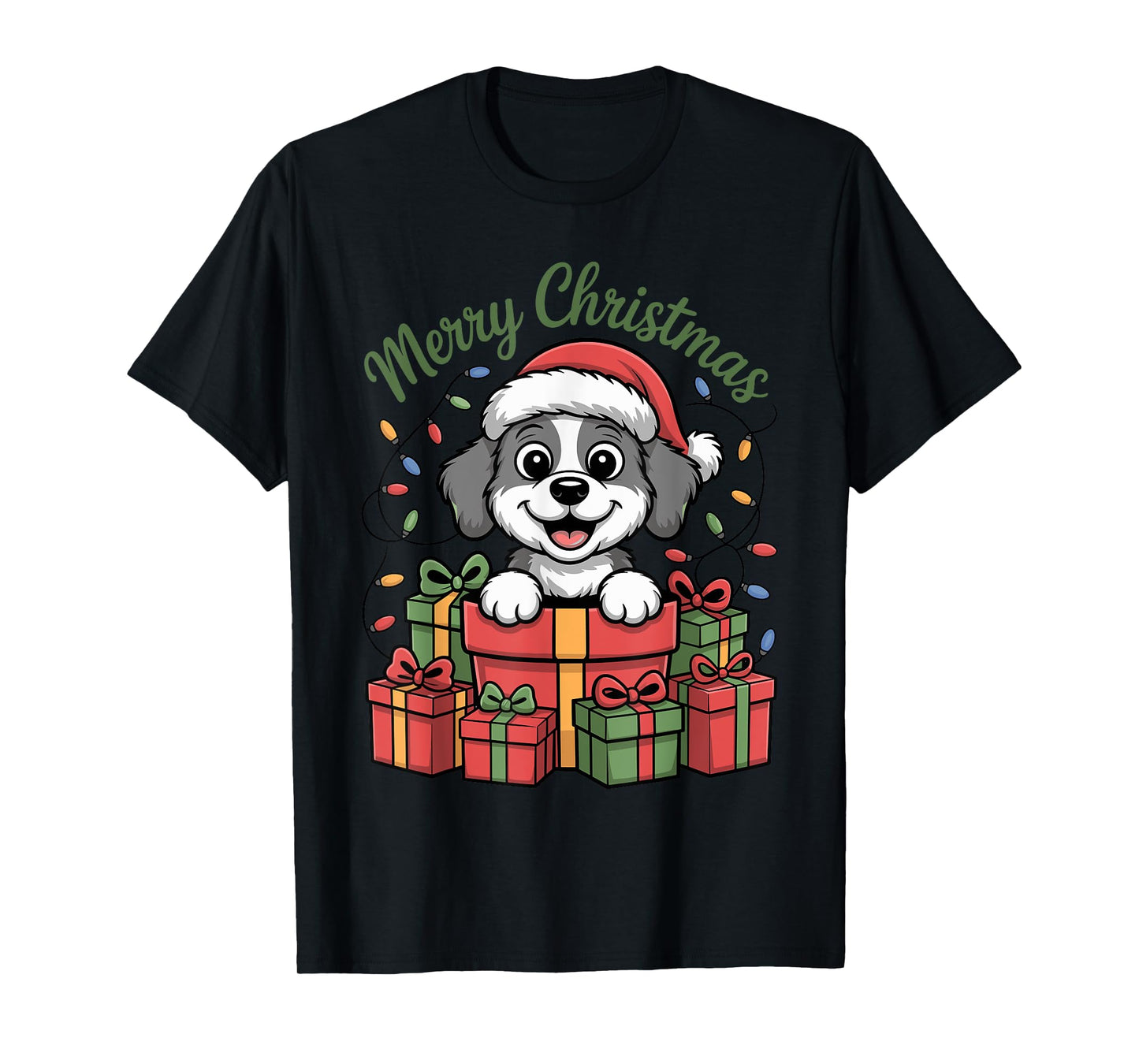 Cute Doodle Christmas Design Funny Xmas Dog Lover Holiday T-Shirt
