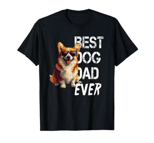 Mens Corgi Dog Lover Vintage Best Corgi Dad Father's Day T-Shirt