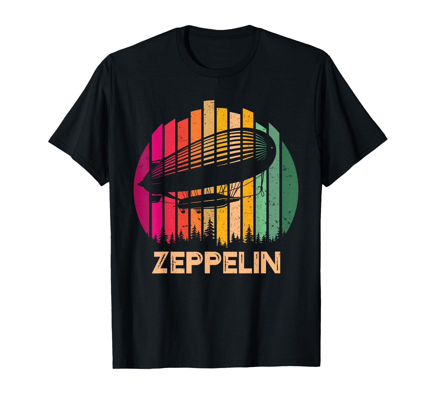 Retro Vintage Sunset Zeppelin 70s 80s Dirigible Airship T-Shirt