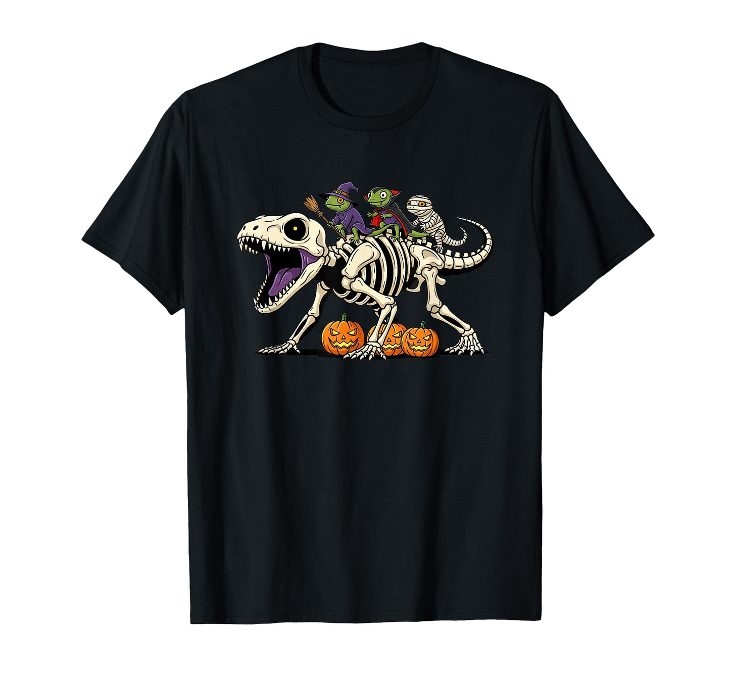 Funny Lizard Skeleton Mummy Witch Halloween Kids Mens Womens T-Shirt