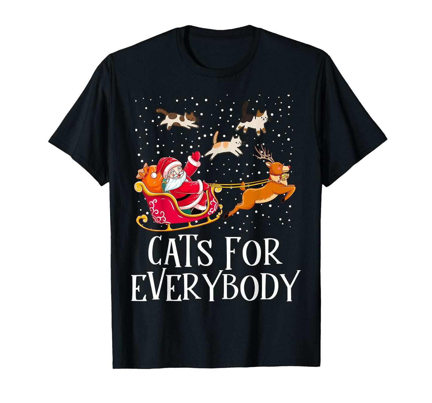 Funny Christmas Cats for Everybody Santa Clause Gifts T-Shirt