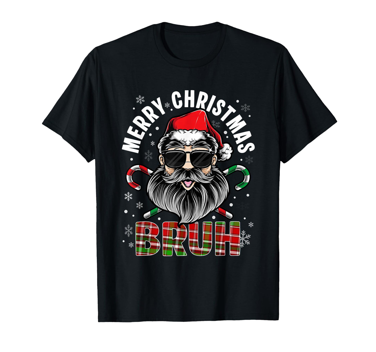 Santa Claus Merry Christmas Bruh Candy Cane Xmas Men Women T-Shirt