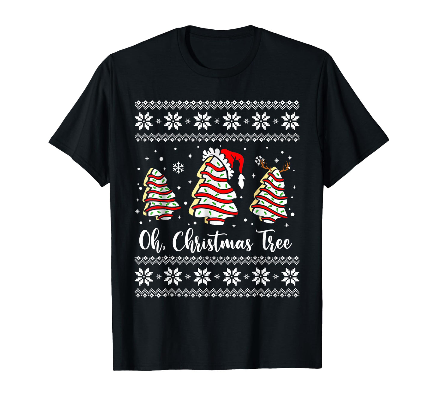 Oh Christmas Tree Cakes Debbie Becky Jen Snack Cake Lovers T-Shirt