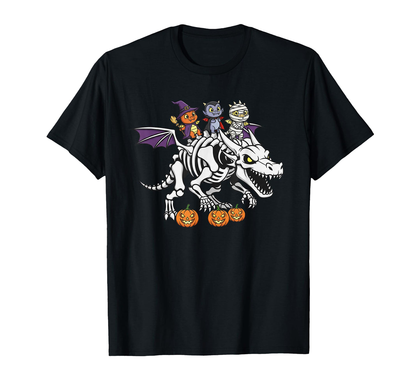 Funny Dragon Skeleton Mummy Witch Halloween Kids Mens Womens T-Shirt