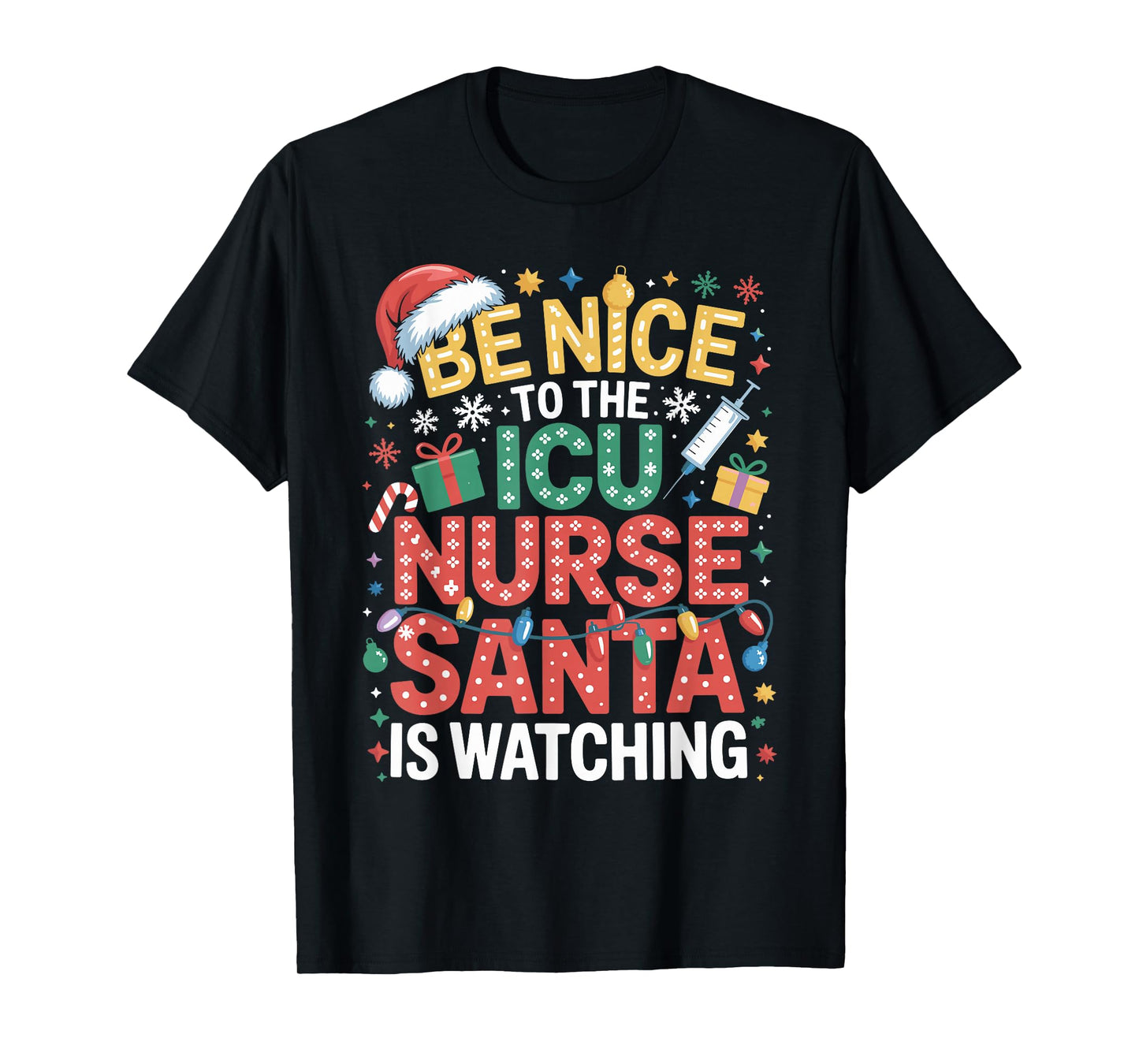 ICU Nurse Christmas Critical Care Nurse Xmas T-Shirt