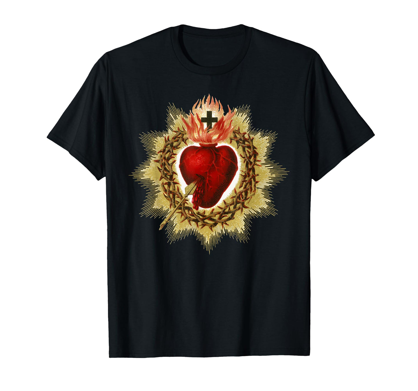 Sacred Heart of Jesus Art Christ Vintage Catholic Blessing T-Shirt