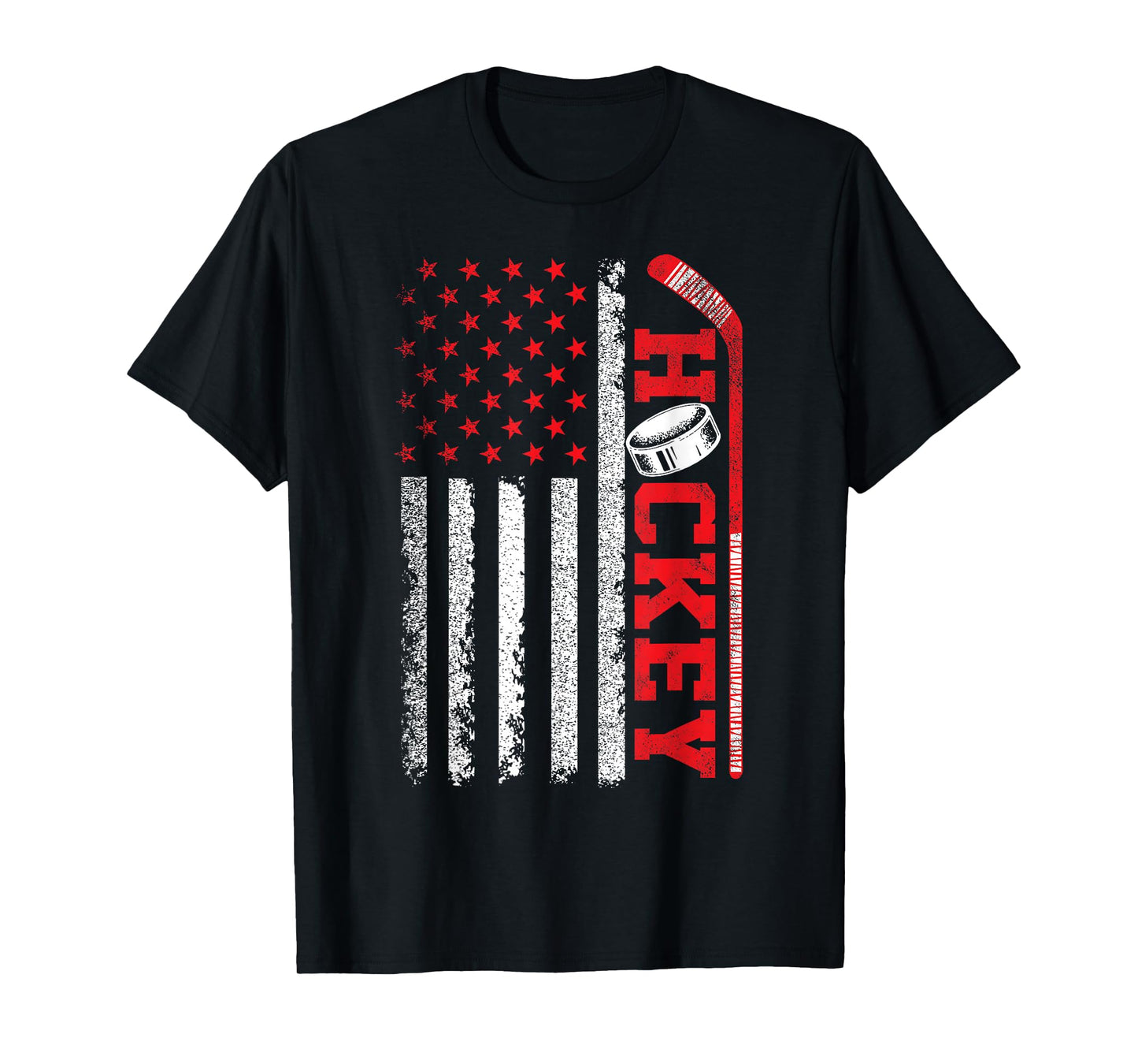 Ice Hockey Fan Players Patriotic Ice Hockey American Flag T-Shirt