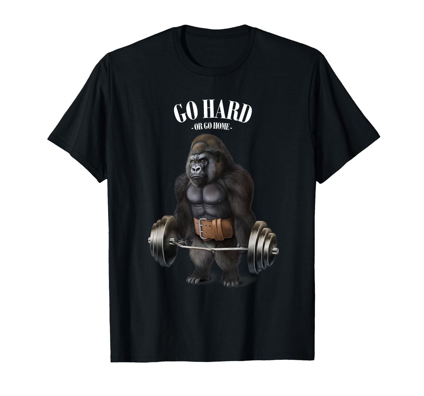 Gorilla Muscle Training with Barbell Shrug Bar Fitness Gym T-Shirt