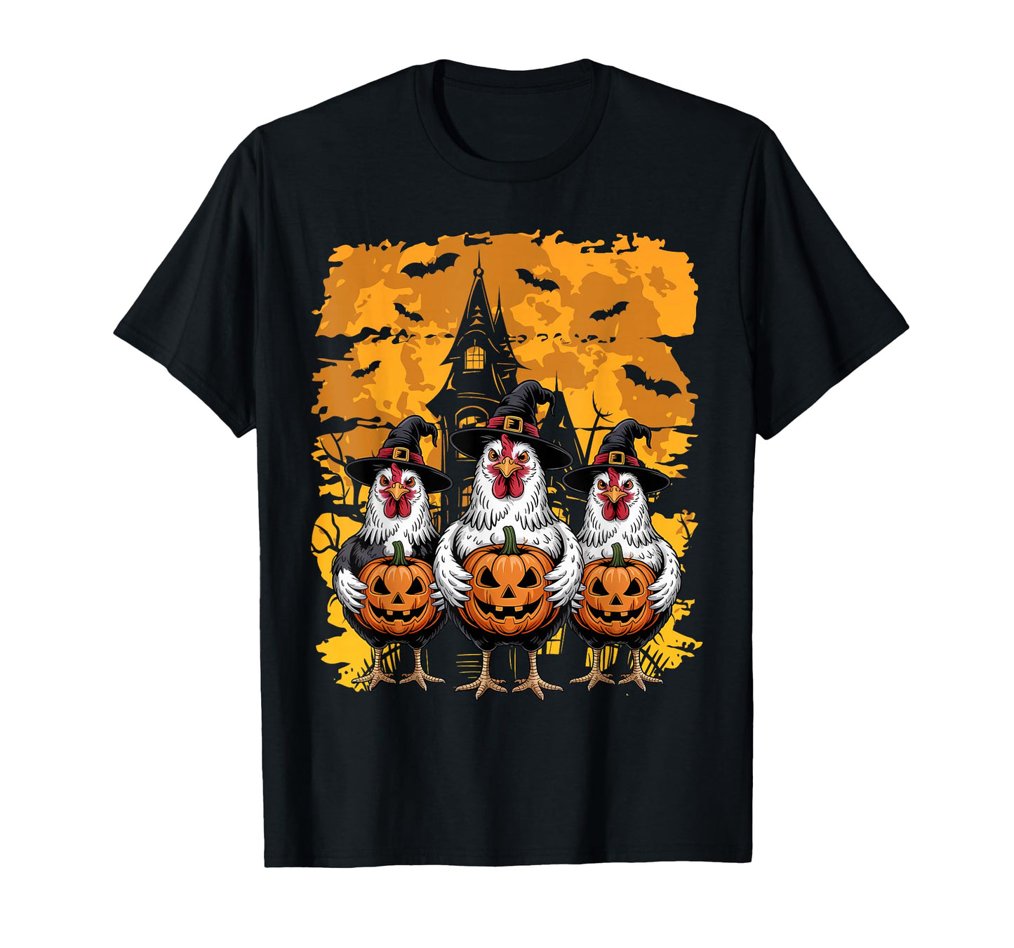 Funny Halloween Chicken Witches T-Shirt