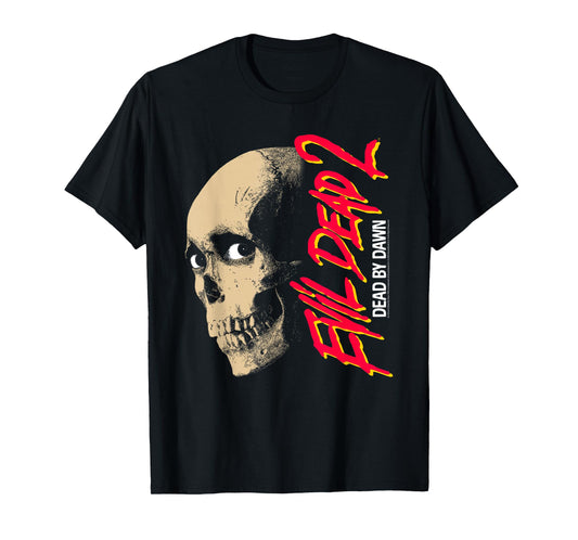 Evil Dead 2 Dead by Dawn Skull Design Horror Movie T-Shirt