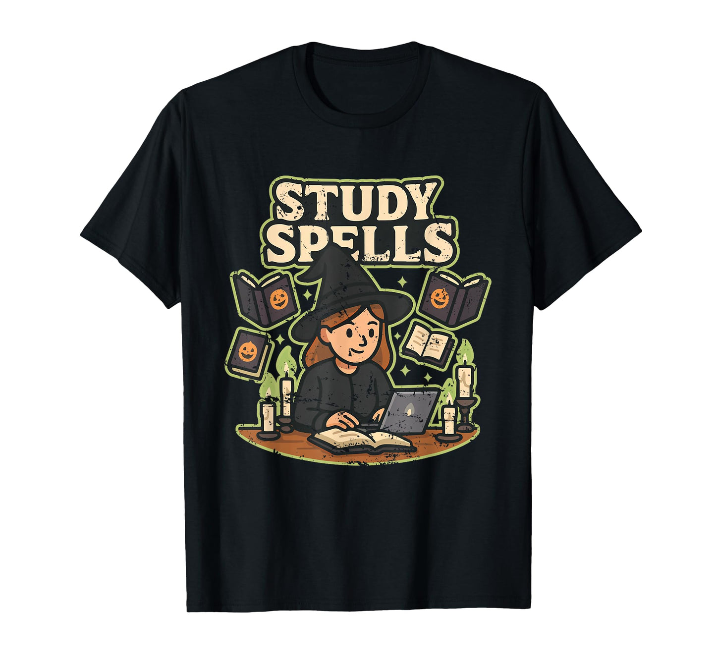 Study Spells Witch and Books T-Shirt