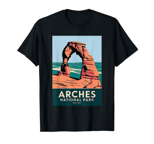 Arches National Park Vintage Camping Hiking Men Women Kids T-Shirt
