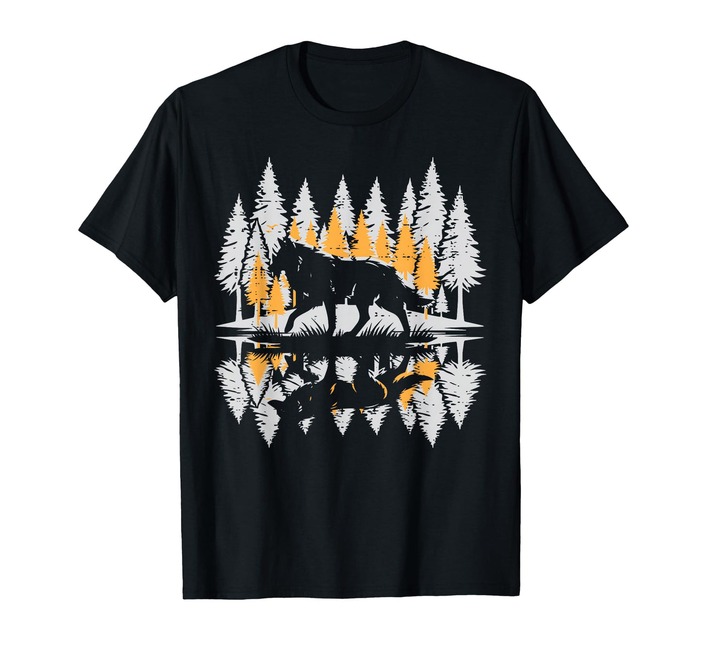 Wolf Silhouette Pine Trees Vintage Lone Alpha Women Men Kids T-Shirt