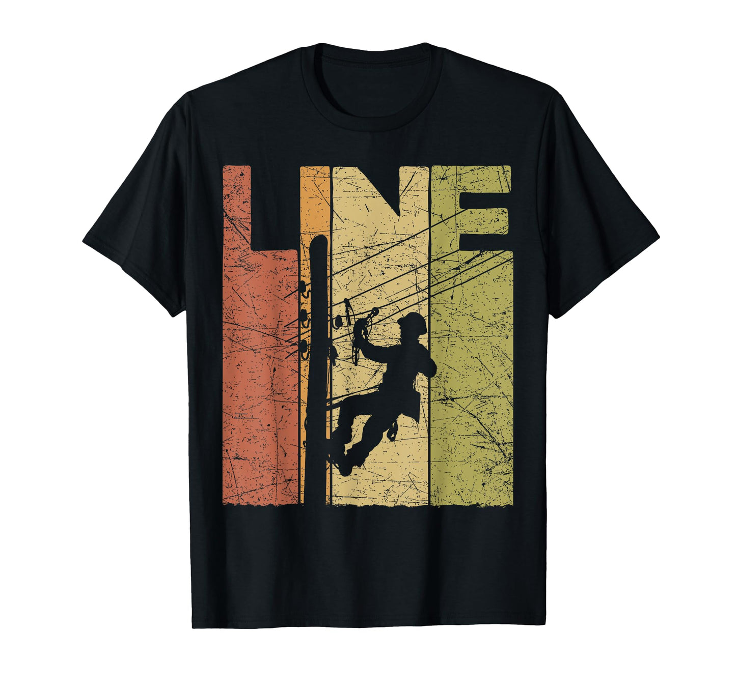 Electric Cable Lineman Vintage Lineman Retro Electrician T-Shirt