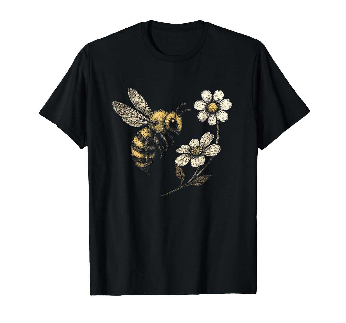 Bee Flower Garden Honeybee Insect Daisy Homestead Aesthetic T-Shirt