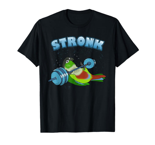 Stronk Conure fitness Parrot workout Conure Gym Birb memes T-Shirt