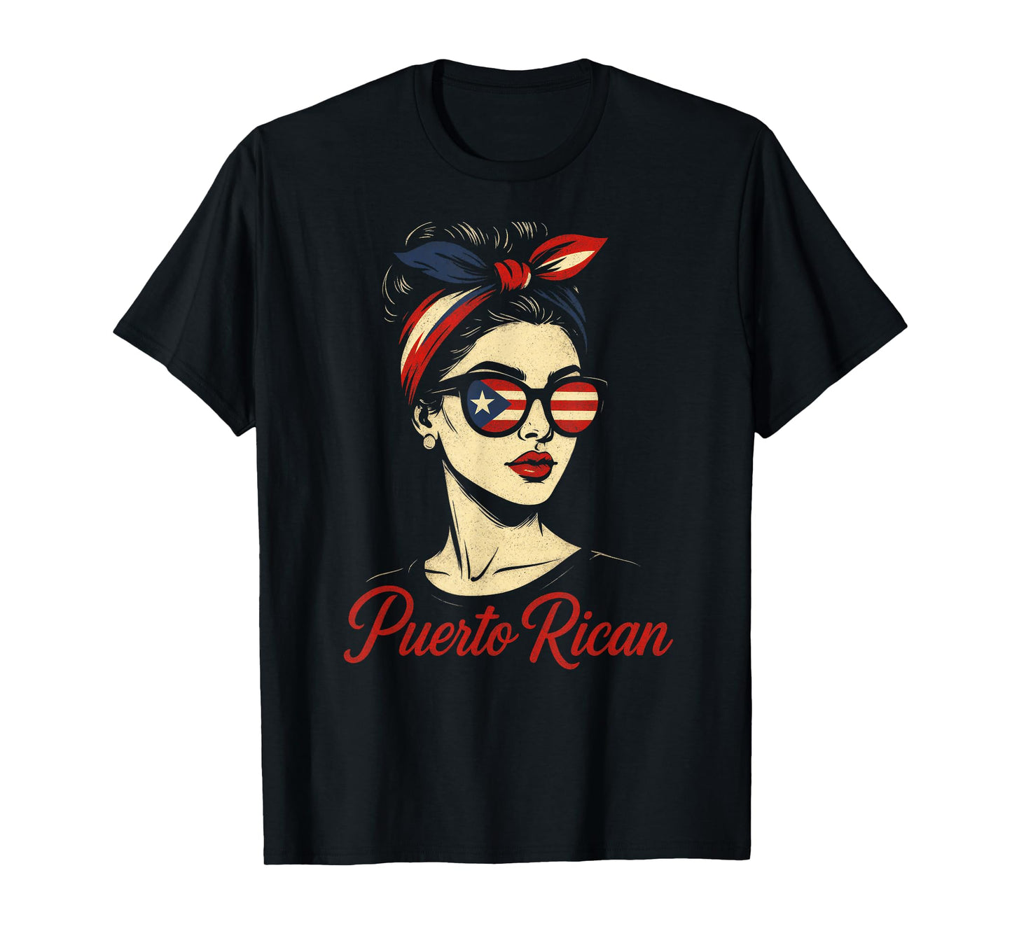 Puerto Rican Culture Woman Vintage Flag Latina T-Shirt